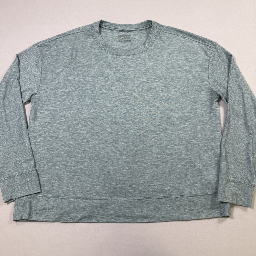 Patagonia Glorya Twist Top Womens XL Long Sleeve Heather Teal Outdoors 42105 EUC